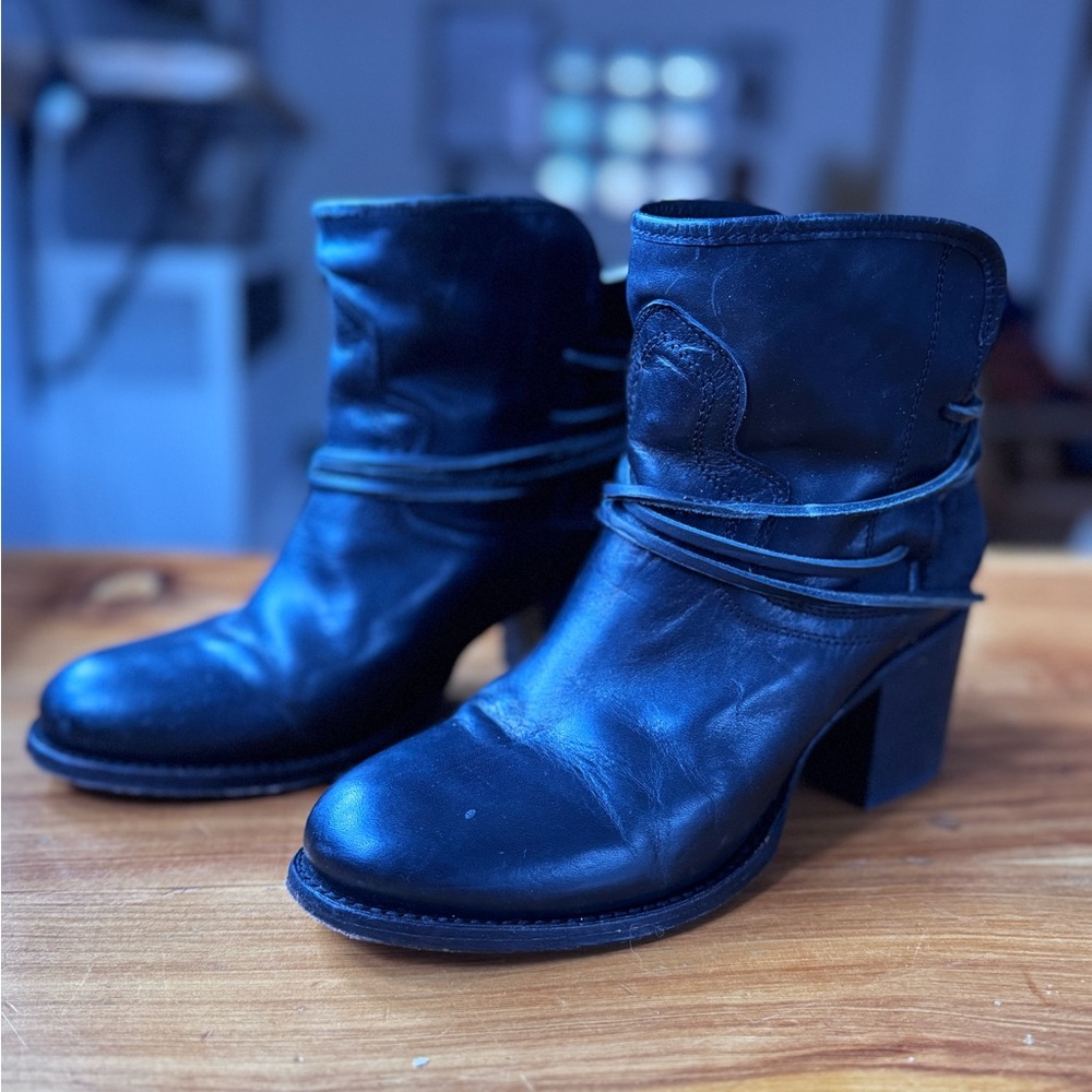 Freebird Casey Black Heeled Boots with Chunky Heel